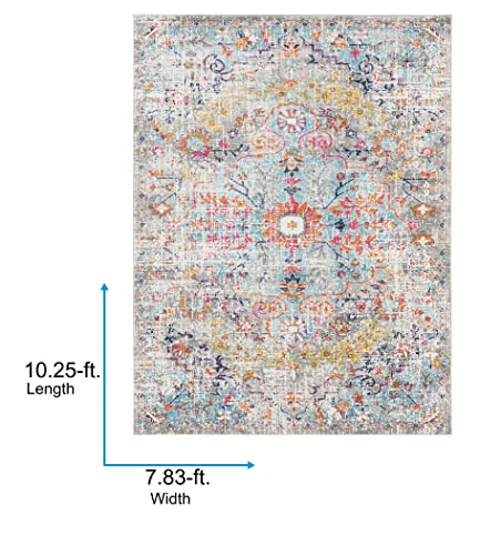 Livabliss Odelia Vintage Bohemian Area Rug, 7'10" x 10'3", Aqua