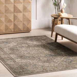 nuLOOM Carol Traditional Medallion Area Rug, 8x11, Beige