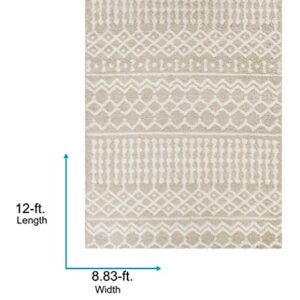 Livabliss Hapsburg Moroccan Shag Area Rug, 8'10" x 12', Beige