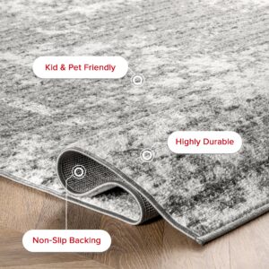 nuLOOM Deedra Modern Abstract Area Rug - 8x12 Area Rug Modern/Contemporary Grey/Ivory Rugs for Living Room Bedroom Dining Room Kitchen