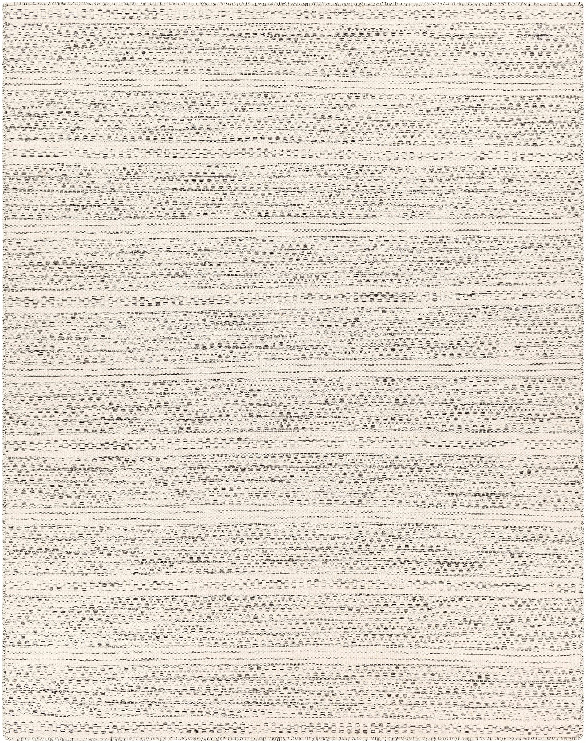 Hauteloom Williford Natural Fiber Contemporary Living Room Bedroom Area Rug - Moroccan Farmhouse -100% Wool - Handmade Handwoven Carpet - Bohemian No Pile - Black, Cream, Beige - 5' x 7'6"