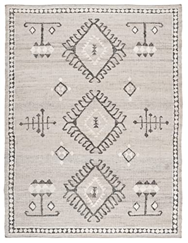 SAFAVIEH Kilim Collection Area Rug - 9' x 12', Grey & Black, Handmade Flat Weave Jute, Ideal for High Traffic Areas in Living Room, Bedroom (KLM762F)