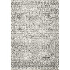 nuLOOM Abstract Tribal Machine Washable Ultra Thin Area Rug, 8x10, Grey