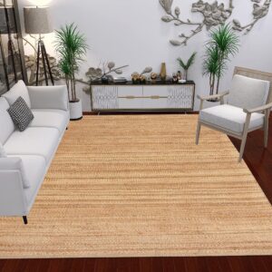 Antep Rugs Natural 5x7 Indoor Hand Woven Fiber Jute Area Rug (Natural, 5' x 7'6")