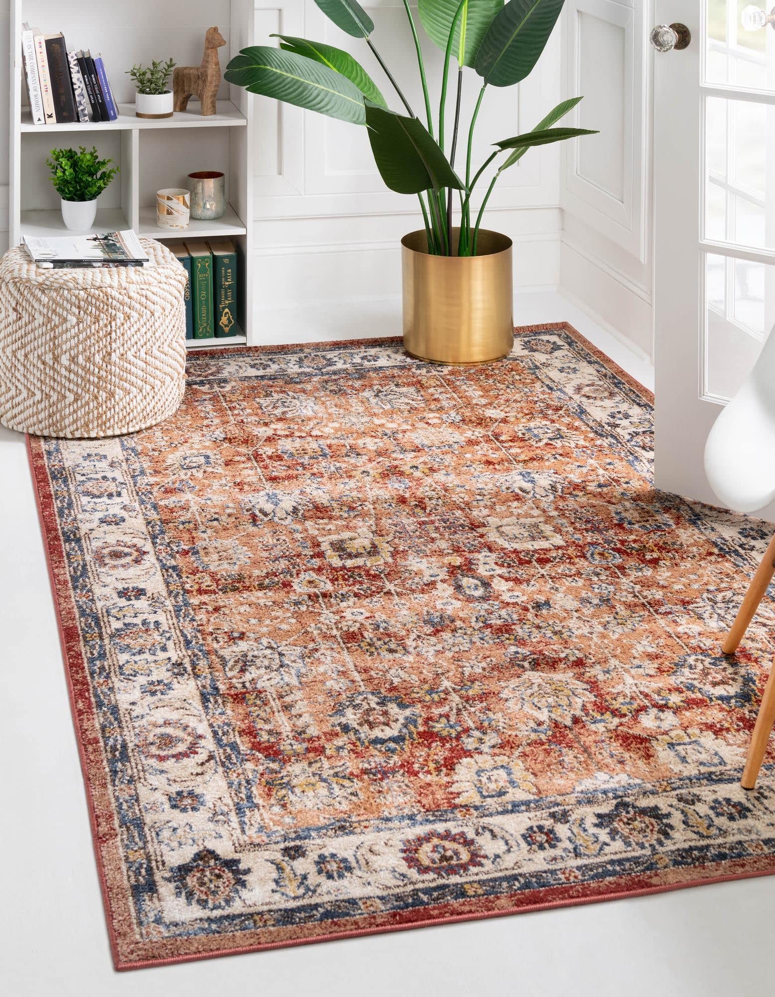 Rugs.com Eden Collection Rug – 9' x 12' Terracotta Medium Rug Perfect for Living Rooms, Large Dining Rooms, Open Floorplans