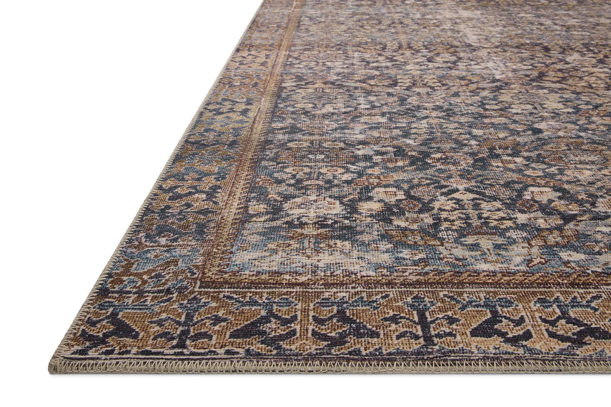 Loloi Amber Lewis x Loloi Georgie Collection GER-05 Denim / Spice, 3'-0" x 12'-0", 0.19" Thick Runner Rug