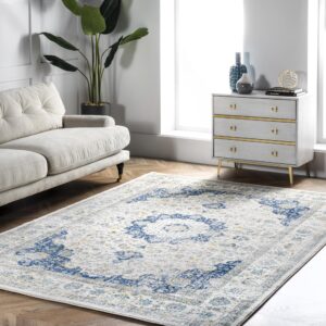 nuLOOM Verona Vintage Persian Area Rug, 8x10, Blue