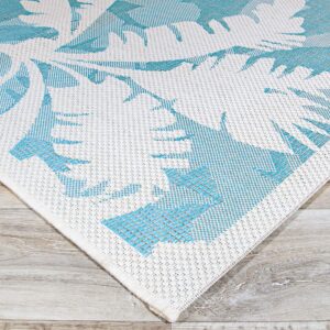 Couristan Monaco Coastal Floral Rug, 5'3" x 7'6", Ivory/Turquoise