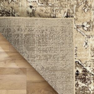 Antep Rugs Elite 5x7 Vintage Bohemian Distressed Oriental Medallion Indoor Area Rug (Beige, 5' x 7')