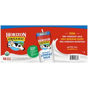 Horizon Organic Shelf-Stable 1% Low Fat milk Boxes, 8 Fl Oz (Pack of 18)