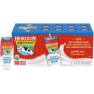 Horizon Organic Shelf-Stable 1% Low Fat milk Boxes, 8 Fl Oz (Pack of 18)