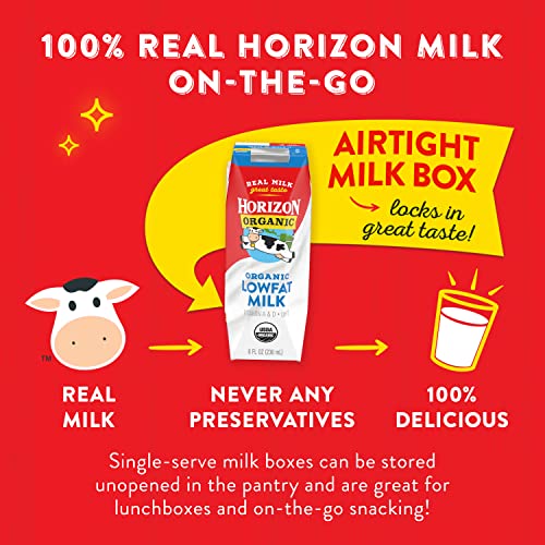 Horizon Organic Shelf-Stable 1% Low Fat milk Boxes, 8 Fl Oz (Pack of 18)