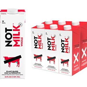 NotMilk Whole Plant-Based Milk, Shelf-Stable, Lactose-free, Vegan, Non-GMO 32 FL Oz, 6-PACK