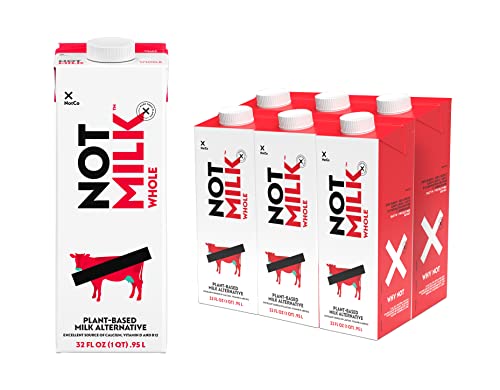 NotMilk Whole Plant-Based Milk, Shelf-Stable, Lactose-free, Vegan, Non-GMO 32 FL Oz, 6-PACK