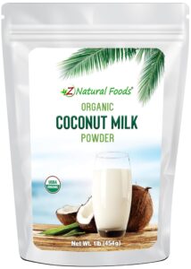 z natural foods coconut milk powder, 100% powdered milk, non-gmo, gluten-free, kosher-certified, organic coconut milk powder, 1 lb