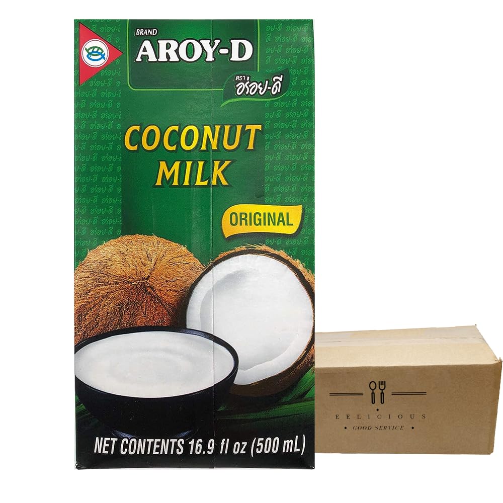 Aroy-D Coconut Milk 500ml/16.9oz, 6pack