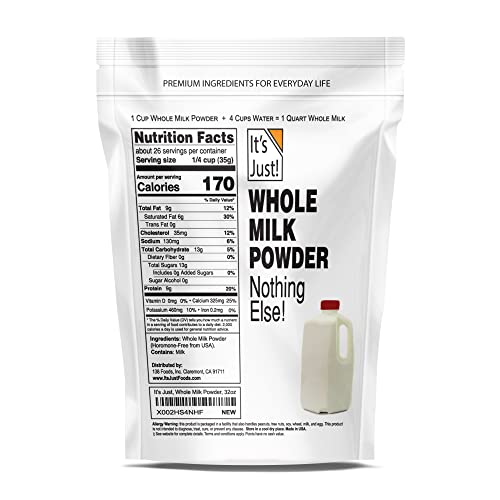 It's Just - Whole Milk Powder, Real Dried Milk, Just Add Water, 32oz