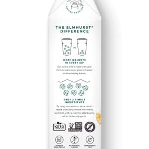 Elmhurst 1925 Milked Walnuts Unsweetened Walnut Milk, Dairy Free, Vegan, 32 Ounce (Pack of 6)