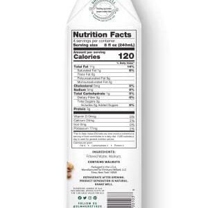 Elmhurst 1925 Milked Walnuts Unsweetened Walnut Milk, Dairy Free, Vegan, 32 Ounce (Pack of 6)