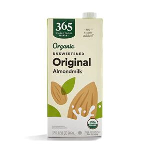 365 by whole foods market, organic unsweetened almond milk, 32 fl oz