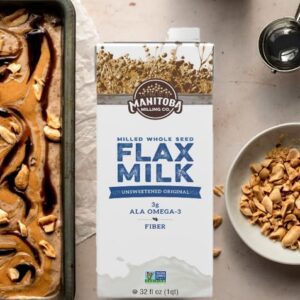 Manitoba Milling Company Unsweetened Flax Milk, 32 Ounce (Unsweetened Original) 4pk, Plant-Based Non-Dairy Milk Alternative with Omega-3, 4 g Protein, Fiber, Lignans | Shelf Stable