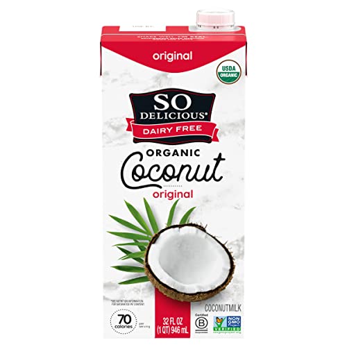 So Delicious Dairy Free Shelf-Stable Coconut Milk, Original, Vegan, Non-GMO Project Verified, 1 Quart