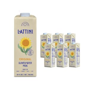 lattini original non-dairy sunflower milk | plant-based, vegan, sustainable, non-gmo - allergen free milk alternative 32 fl oz (pack of 6)