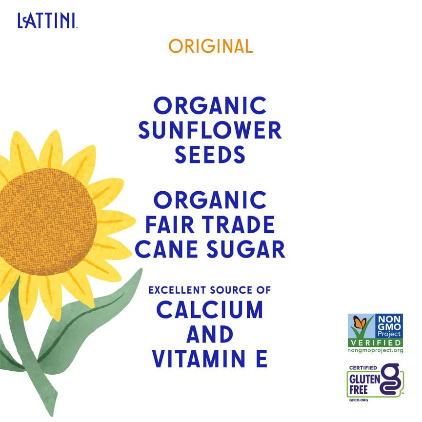 Lattini Original Non-Dairy Sunflower Milk | Plant-Based, Vegan, Sustainable, Non-GMO - Allergen Free Milk Alternative 32 fl oz (Pack of 6)