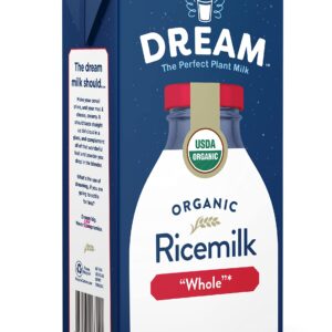 Dream Organic Whole Rice Milk, Dairy Free, 32 Fluid Ounces (Pack Of 12)