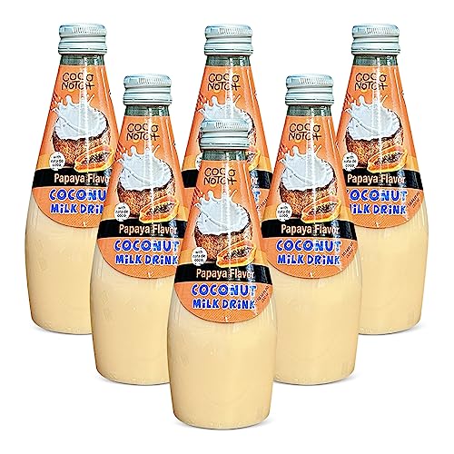 COCO NOTCH Coconut Milk Drink -10.14oz Coconut Milk Drink with Pulp – No Preservatives and Non-GMO – 6-Pack (Papaya)