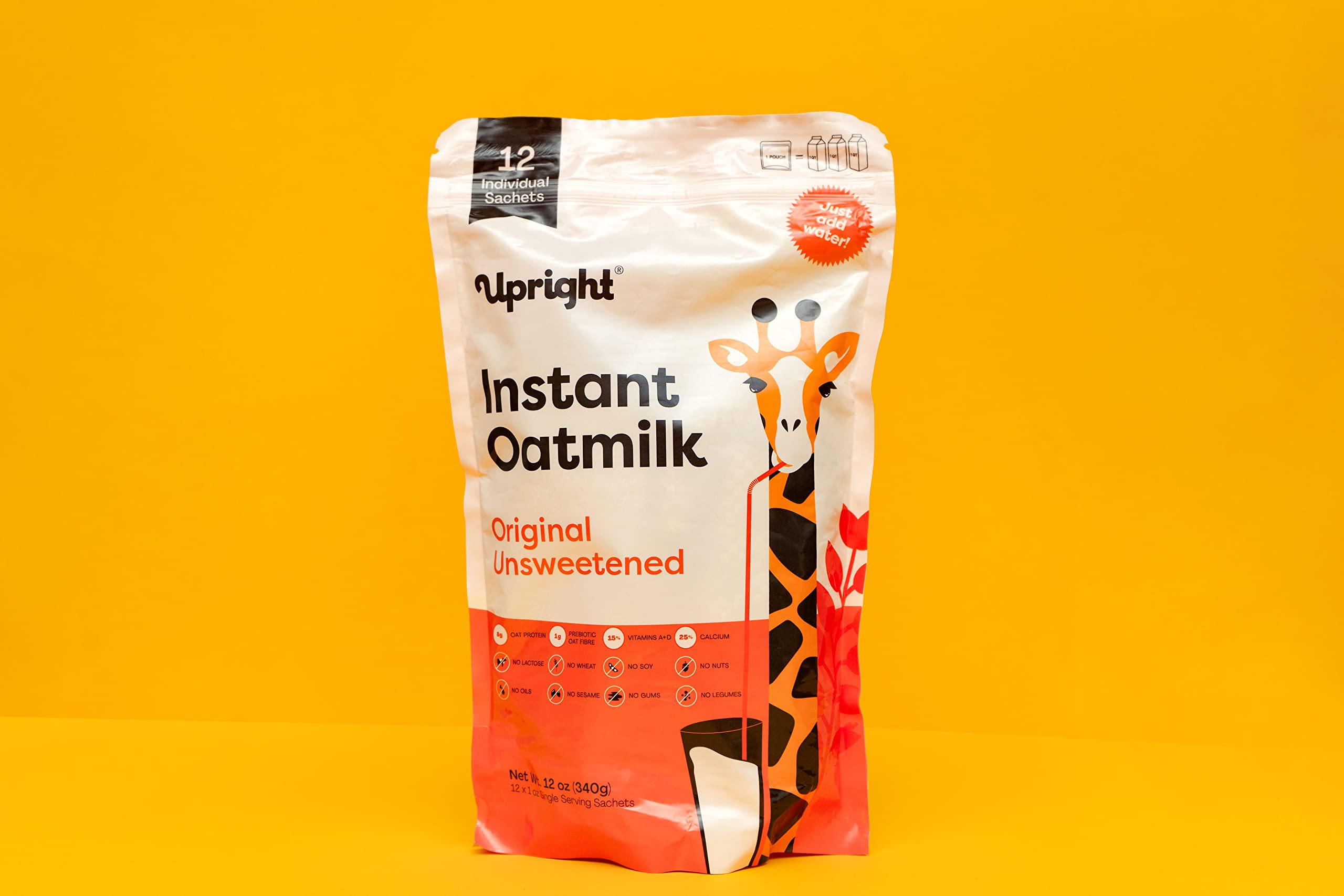 Upright High-Protein Instant Oatmilk (Original Unsweetened) (Single Serving - 12 Packets)