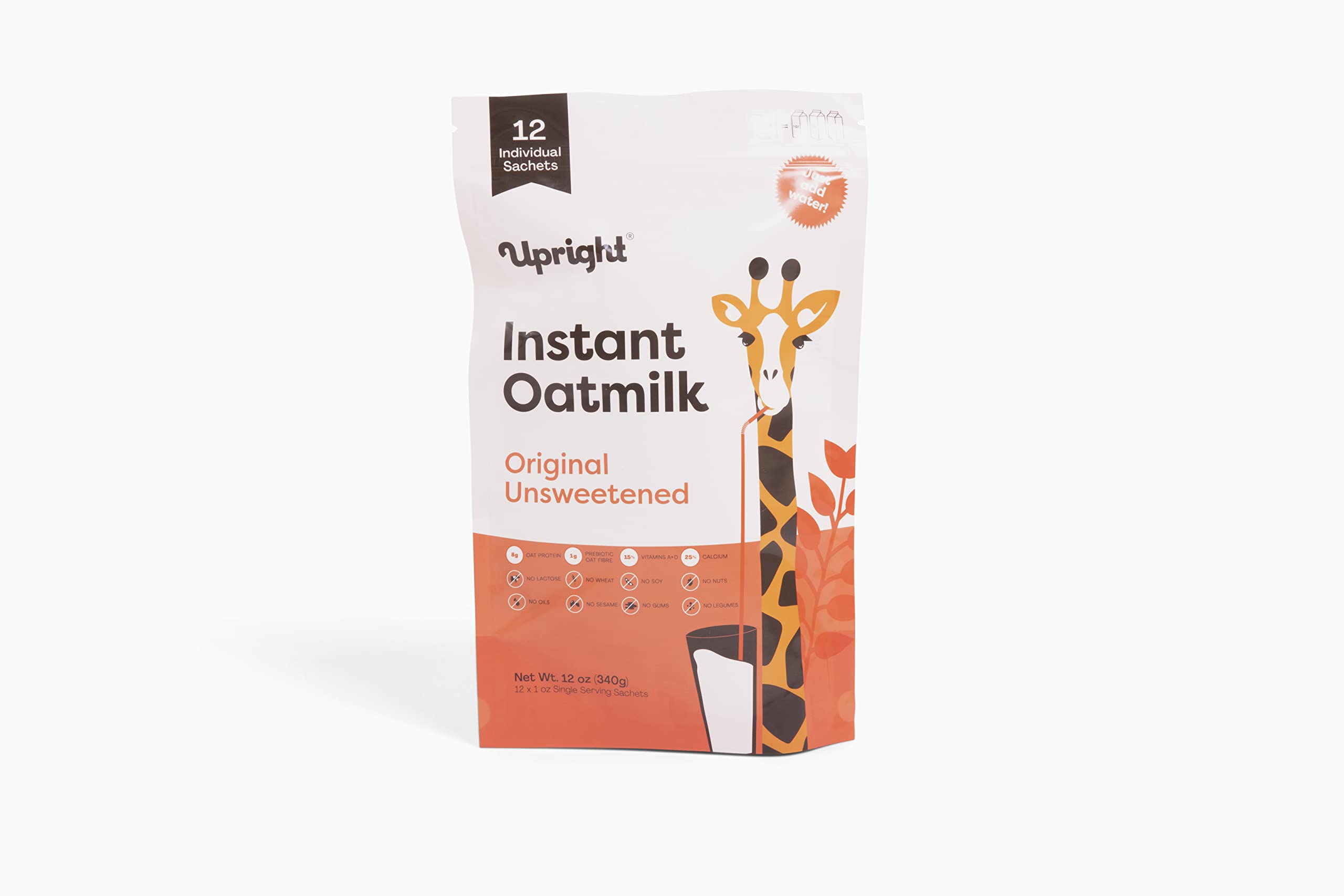 Upright High-Protein Instant Oatmilk (Original Unsweetened) (Single Serving - 12 Packets)