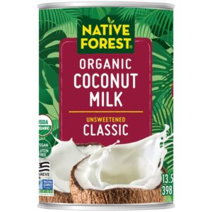 Native Forest Organic Unsweetened Coconut Milk – Canned Coconut Milk, Dairy Replacement, Non-GMO Project Verified, USDA Organic – Classic, 13.5 Fl Oz (Pack of 12)