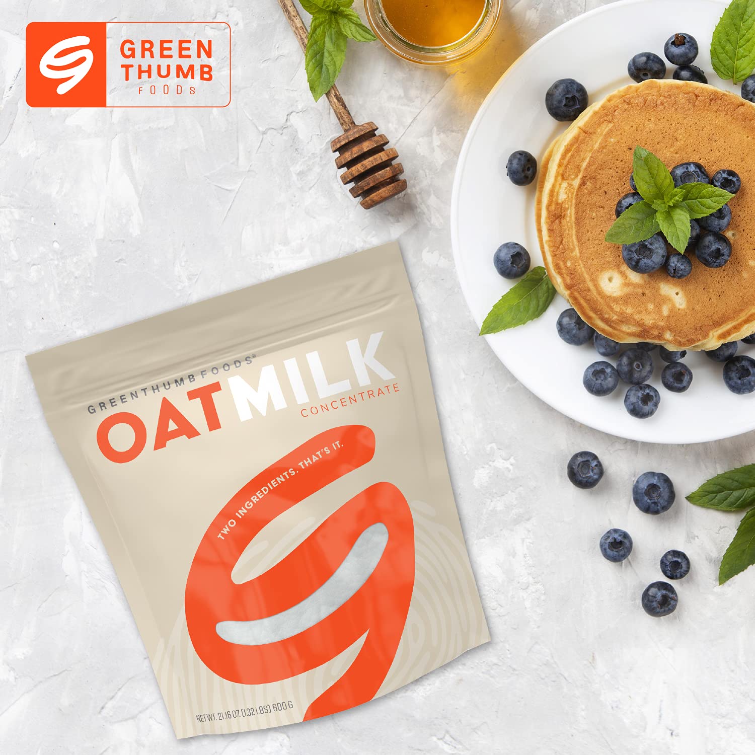 Green Thumb Foods Oat Milk Powder - Makes 1.87 gallons, Plant Based, Gluten Free, Non Dairy, Vegan, Non GMO, Shelf Stable, Unsweetened, Made In The USA