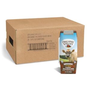 organic valley, milk boxes, shelf stable 1% chocolate milk, 8 fl oz (pack of 24)