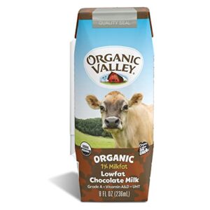 Organic Valley, Milk Boxes, Shelf Stable 1% Chocolate Milk, 8 Fl Oz (Pack of 24)