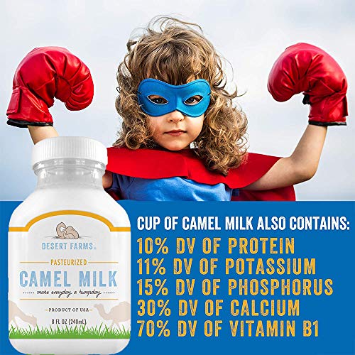 Desert Farms - Organic Fresh Frozen Camel Milk - Fresh Flavor with Health Benefits - Pure & Natural Grade A - Allergen Free Milk from Healthy Camels in Midwest - Made In The USA [6 Pack]