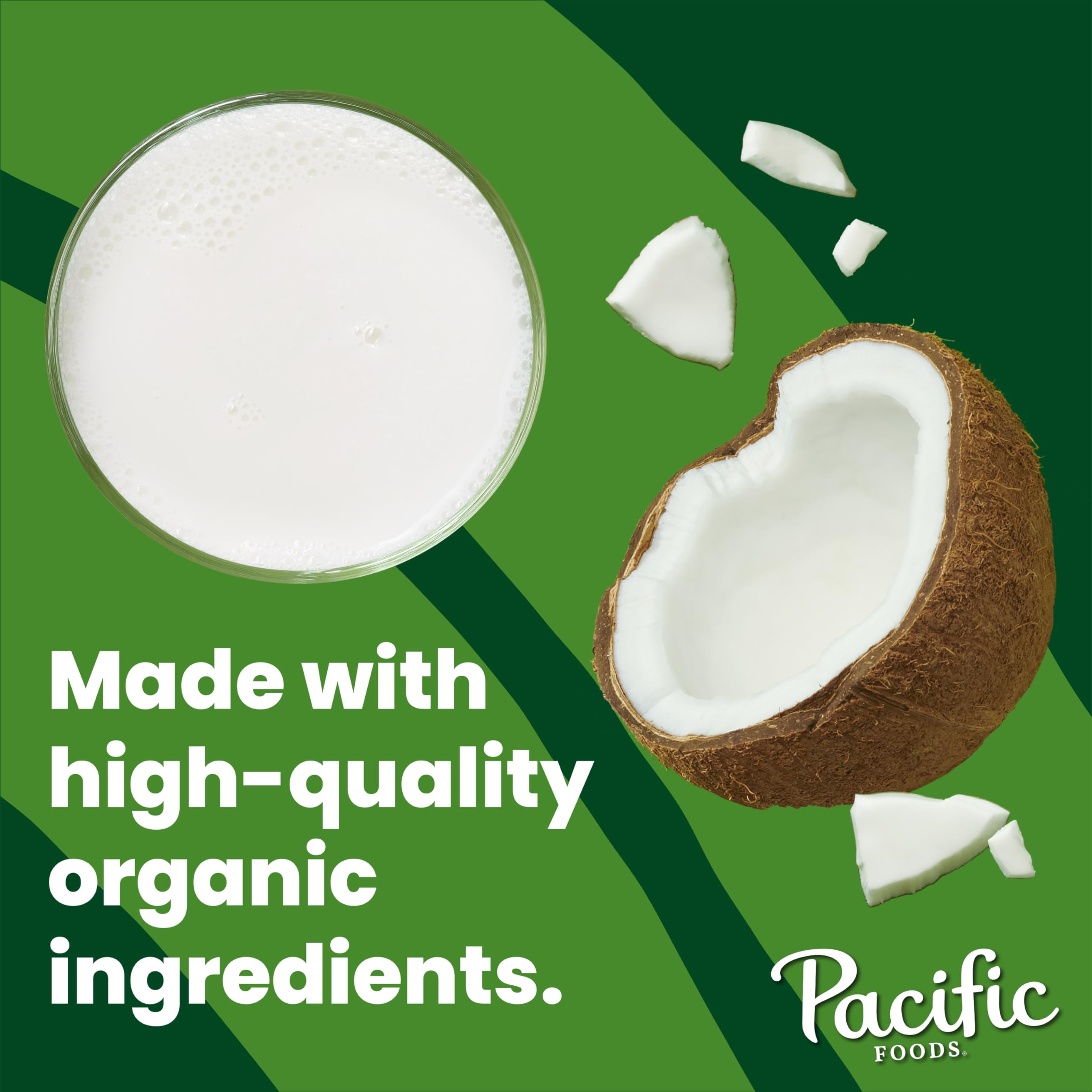 Pacific Foods Organic Unsweetened Coconut Milk, Plant Based Milk, 32 oz Carton