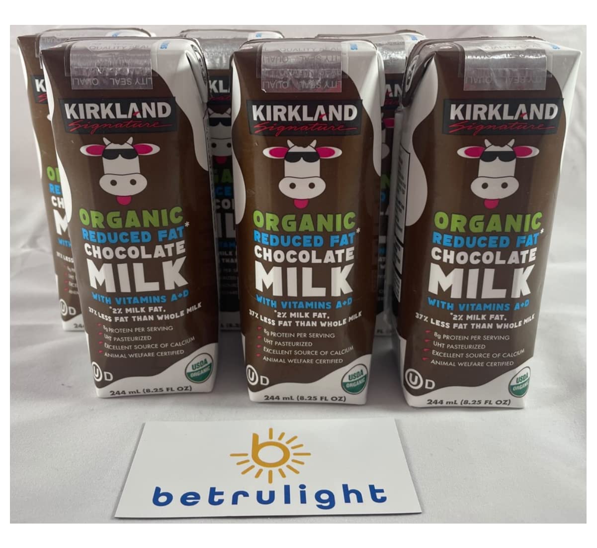 Organic Milk Chocolate | Grass Fed Vegan Milk With 8g Protein | Shelf Stable Single Serve Cartons | On-The-Go | 8.25 FL oz 6 Pack | Every Order is Elegantly Packaged in a Signature BETRULIGHT Branded Box!