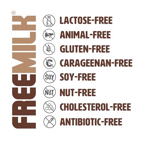 FREEMILK Chocolate, Animal-Free Dairy Milk, 32 oz Carton (Pack of 6), Lactose Free, 10g Protein per Serving, Chocolate Milk, Shelf Stable, Precision Fermentation, Perfect Day