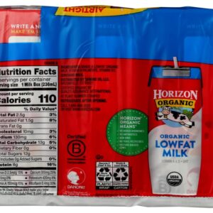 Horizon Organic Lowfat Milk 8 fl. oz., 6 Count (Pack of 2)