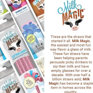 Milk Magic Strawberry Milk Flavoring Straws, use for Drinks & Cereal, Gluten-Free BPA free Non-GMO Low in Sugar All-natural Flavor Straws, Encourage Milk Drinking - 24 Count, 2 Pack (48 Straws total)