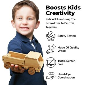 Kraftic Woodworking Building Kit for Kids and Adults, with 6 Educational Arts and Crafts DIY Carpentry Construction Wood Model Kit Toy Projects for Boys and Girls