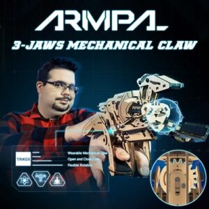 COWVTUJ ARMPAL Mechanical Claw Model Kit 3D Wooden ClawBot Puzzle for Adults and Teens Self-Assembly Robot Arm Building Kits to Build Laser-Cut Wooden Puzzle Mechanical Toy Realistic Robot Toy Gifts