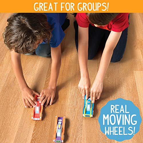 Made By Me Build & Paint Your Own Wooden Cars - DIY Wood Craft Kit, Easy to Assemble and Paint 3 Race Cars – Arts and Crafts Kit for Kids Ages 6 and Up, Multicolor