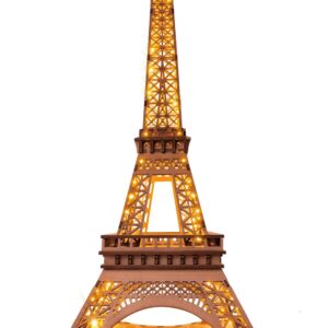 Rowood Eiffel Tower,3D Puzzle Model Kits for Adults,DIY 3D Wooden Puzzles for Adults,Builing Set with LED,Home Decoration Festival Gift Idea