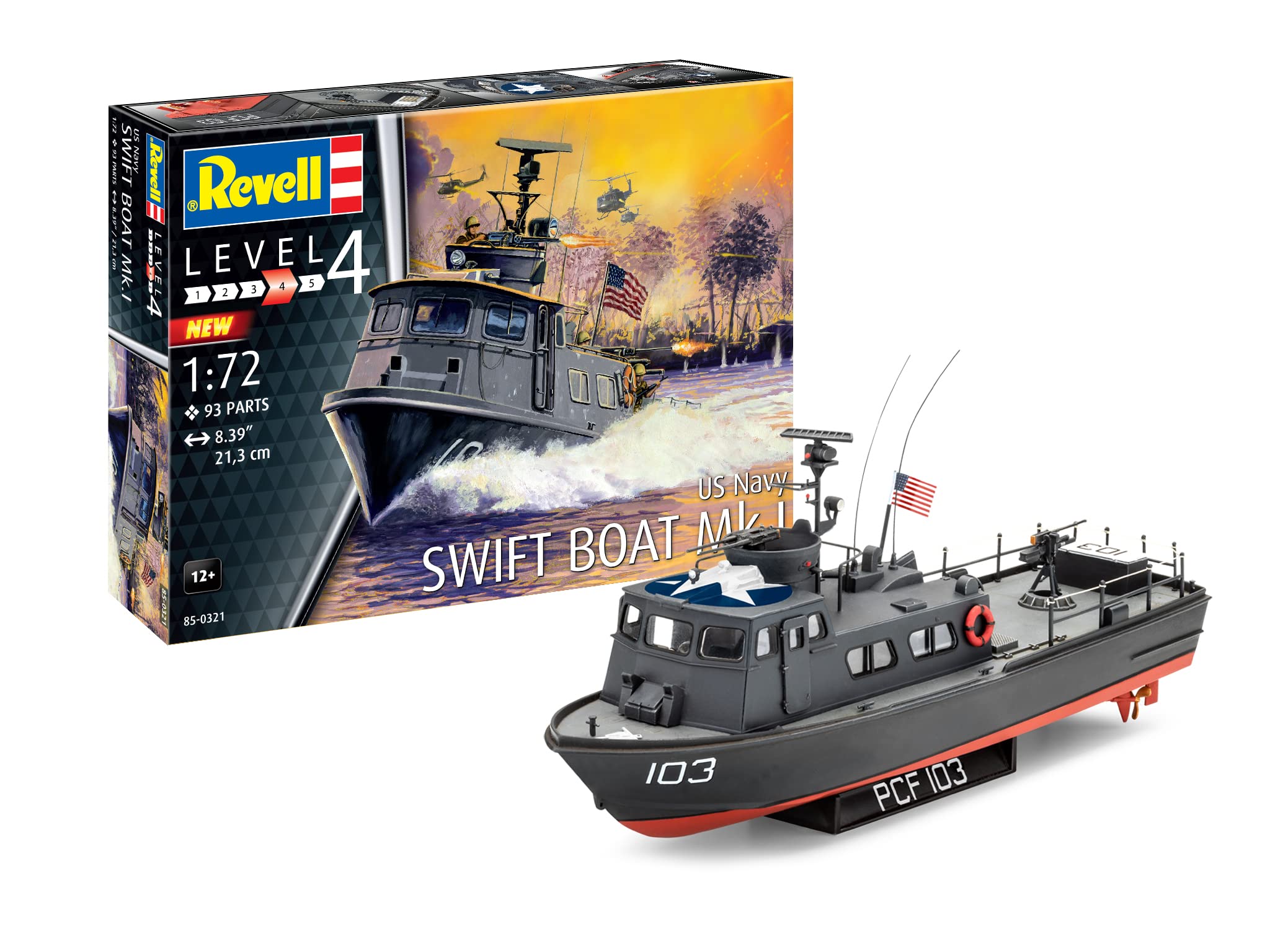 Revell Level 4 Model Kit US Navy Swift Boat Mk.I 1/72 Scale Model