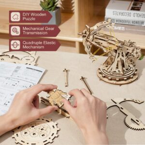 Rowood 3D Puzzles for Adults Teens, DIY Catapult Mechanical Wooden Model Kits to Build, Birthday Choice