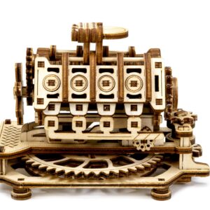 WOODEN.CITY Wood Engine Model Kit 3D Puzzle - 3D Wooden Puzzle Model Engine Kit for Adults - V8 Engine Model Kit That Works 3D Wooden Puzzles for Adults - Model Engine Working 3D Wood Puzzles Adult