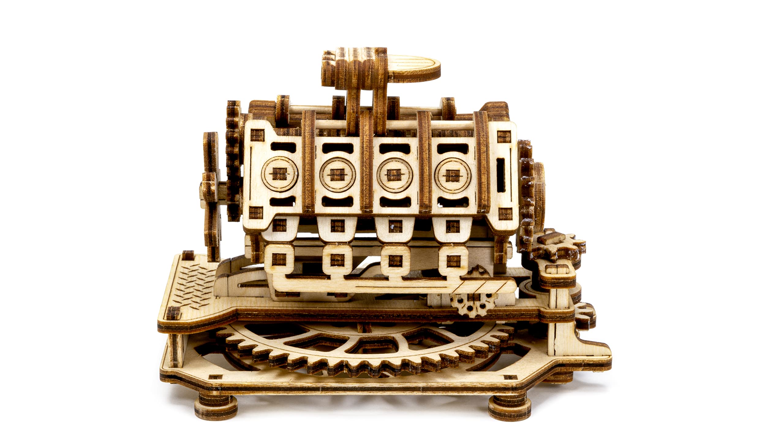 WOODEN.CITY Wood Engine Model Kit 3D Puzzle - 3D Wooden Puzzle Model Engine Kit for Adults - V8 Engine Model Kit That Works 3D Wooden Puzzles for Adults - Model Engine Working 3D Wood Puzzles Adult